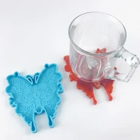 diy butterfly shape coaster epoxy resin mold cup mat holder silicone mould handmade crafts home decoration casting tools