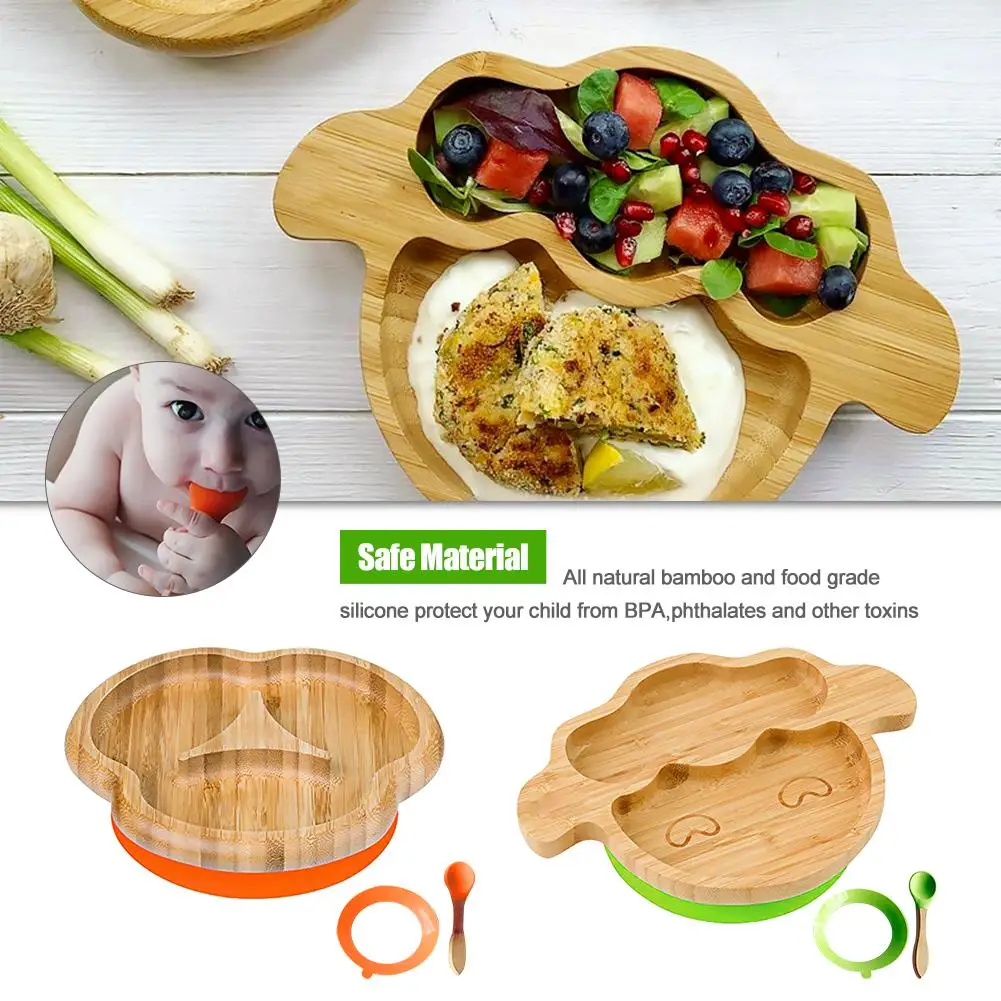 Столовые приборы для дома Набор детских бамбуковых присосок набор ложек