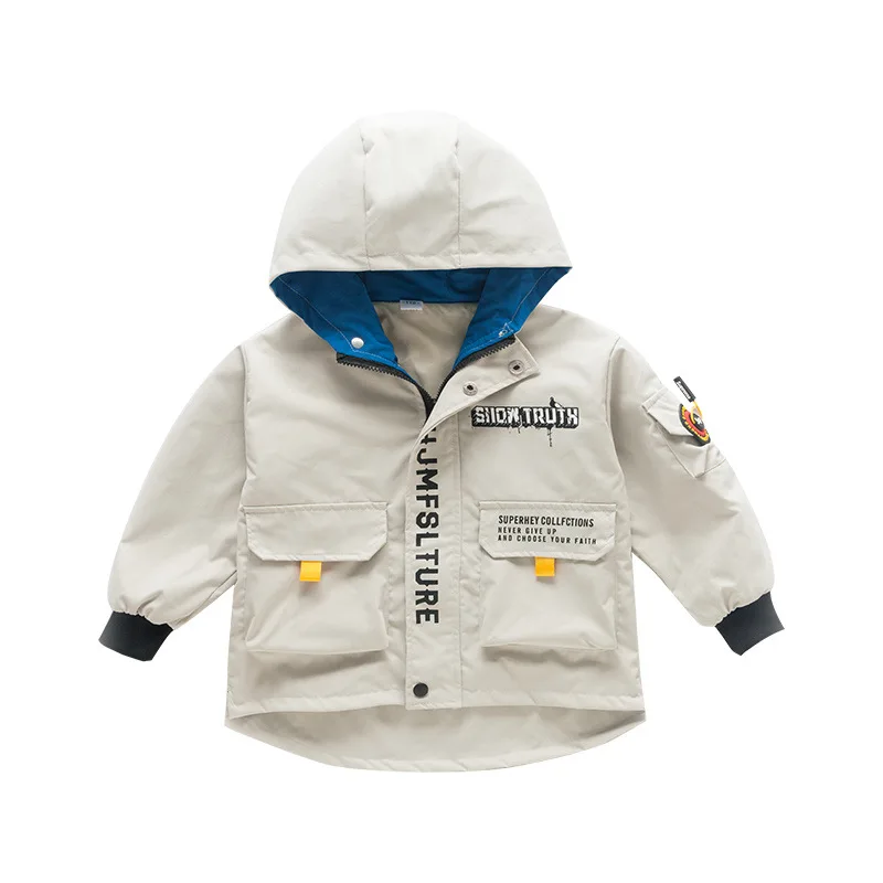 Модная детская верхняя одежда пальто для мальчиков осенняя спортивная куртка с