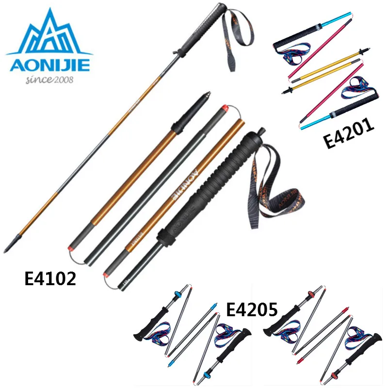 AONIJIE E4102 M-Pole Folding Ultralight Quick Lock Trekking Poles Hiking Pole  Race Running Walking Stick Carbon Fiber