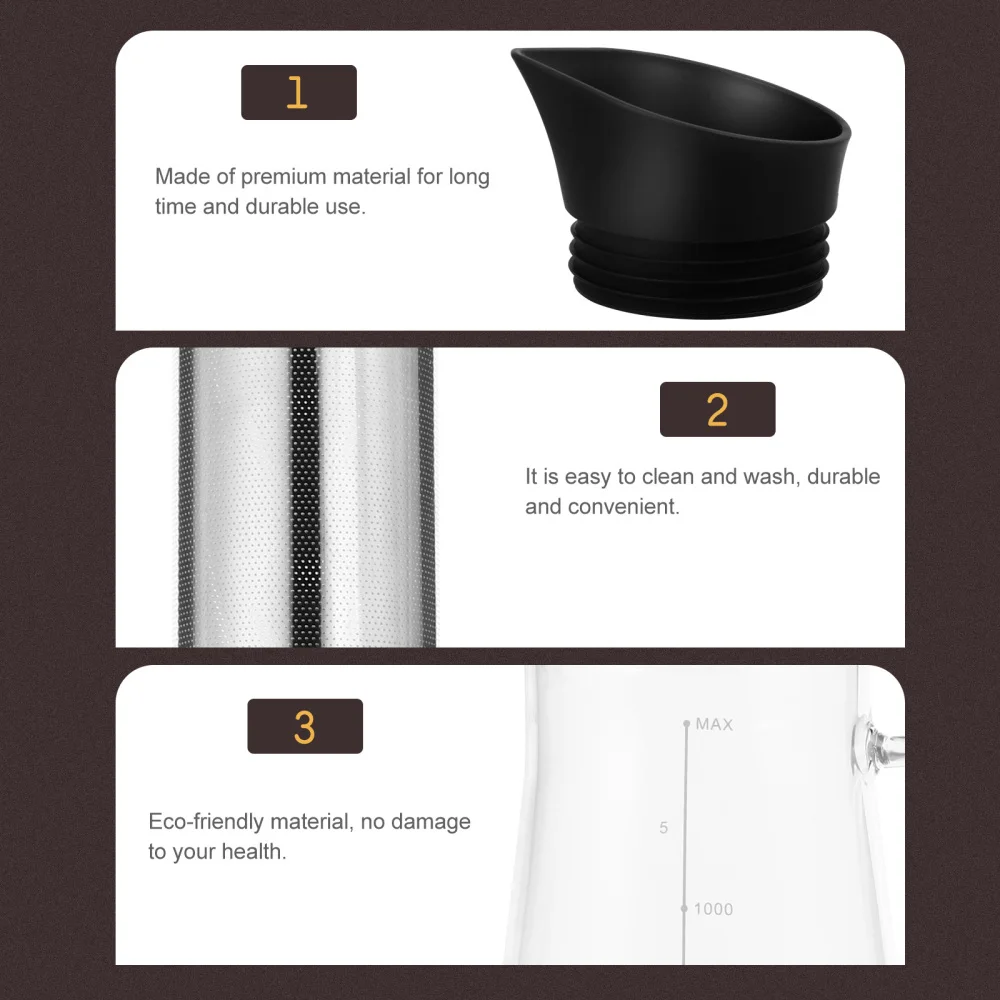 

1Pc Transparent Coffee Pot Coffee Kettle Heat-resistant Coffee Pot Glass Pot