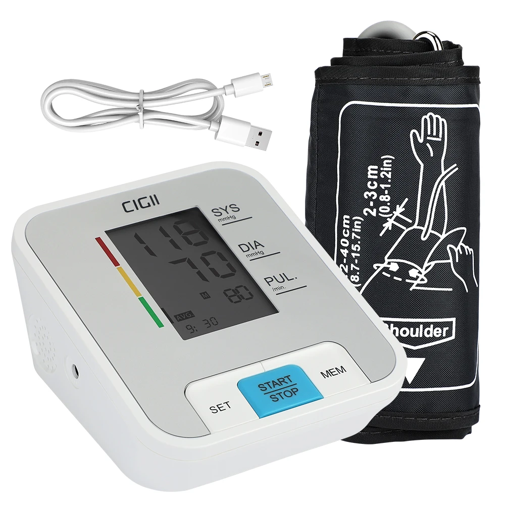 

Upper Arm Blood Pressure Monitor Heart Rate Tonometer Large Screen Monitors Automatic Meter Health Care Sphygmomanometer