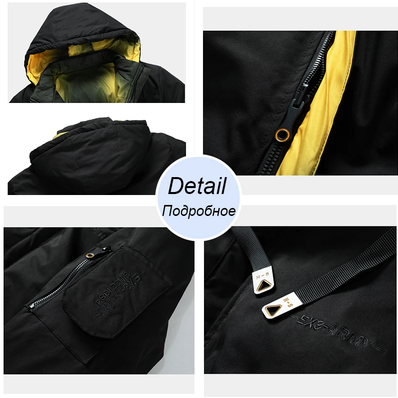 Мужская длинная теплая куртка с толстым капюшоном парка на осень и зиму мужская