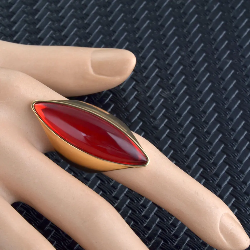 

L'amour&ma Vintage Gold Water Drop Rings For Women Black Red Glossy Ring Fashion Jewelry Accessories Party Gifts For Friend