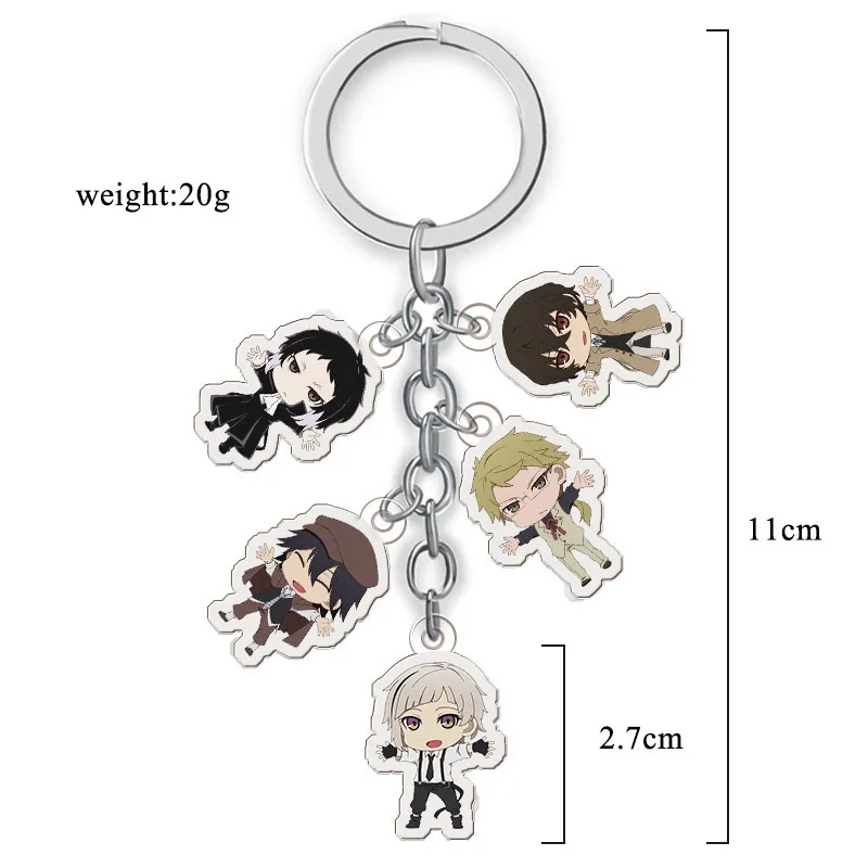 Акриловый брелок с подвеской в виде бродячих собак Bungo милый для сумки автомобиля