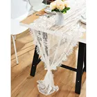 Дорожка для стола из натурального джута, с цветочным кружевом