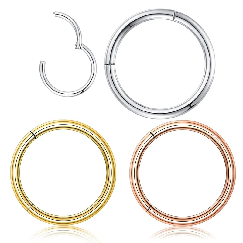 

Clicker Earring Nose Ring Stud Stainless Steel Piercing Septum Ear Rings Hoop Earrings Body Jewelry for Women Men H6