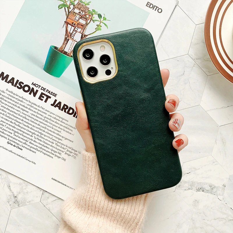 

Soft Leather Back Case for iPhone 12 Pro Max Luxury Business Magnetic Phone Cover for iPhone 12 Mini