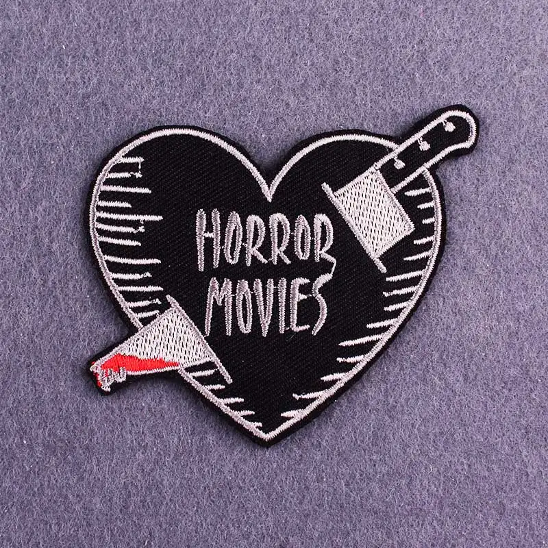 

Horror Movie Patch Iron On Patches On Clothes DIY Mummy Clothing Stripes Skull Skeletor Patch Embroidered Patches For Clothing