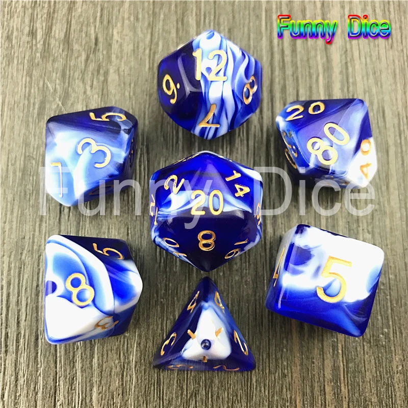 RoyalBlue 7 шт многогранная Туманность d4 d6 d8 d10 d12 d20 набор игровых кубиков для игры в Подземелья и Драконы Новинка - Цвет: RoyalBlue