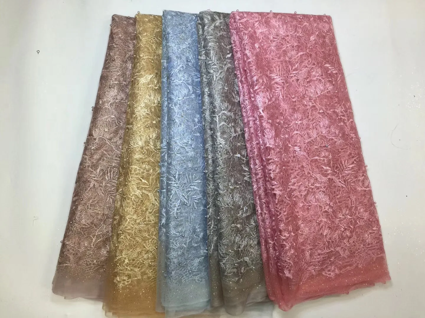 

New Designs African French Lace Fabric High Quality Nigeria african French Net Lace 2020 With Stone and Beaded For Women D17491