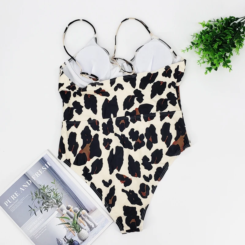 

Leopard Print Swimsuit One Piece Push Up Swimming Suit for Women Swimwear Female 2021 Bather Swim Wear Monokini Bodysuit Lady