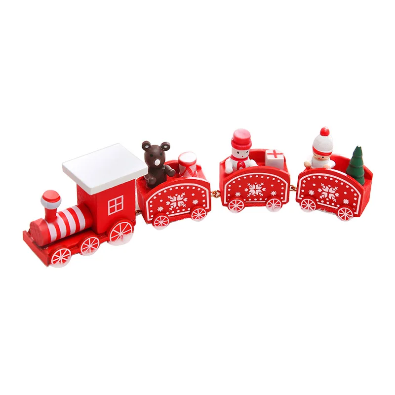 Navidad деревянный Рождественский поезд новогодняя игрушка подарок для детей Снеговик Рождественская елка украшения для домашнего праздника