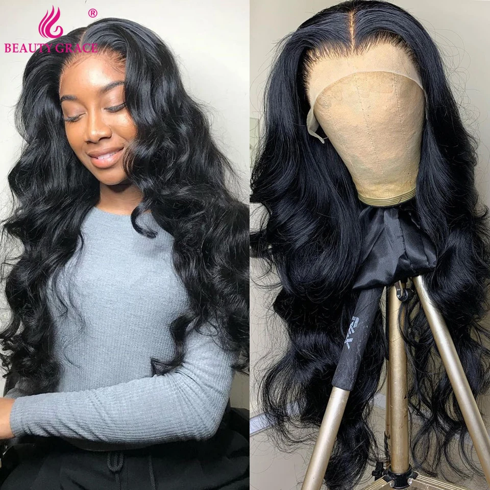 Glueless 30 Inch Body Wave Lace Front Wig Brazilian Natural Human Hair Wigs For Women Bodywave Brown Lace Frontal Closure Wig