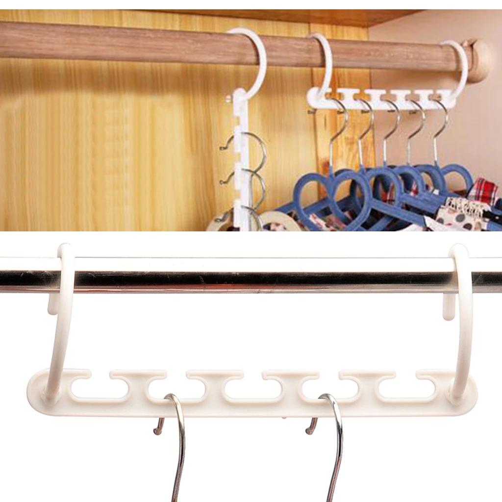 Белые вешалки для одежды 8 шт. хранения органайзер мульти волшебный шкаф чудо