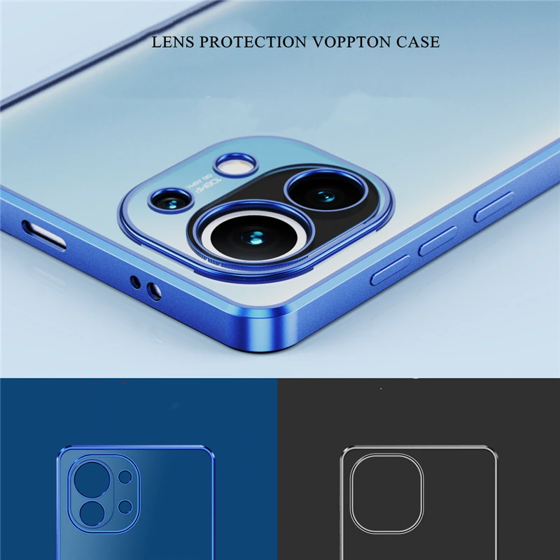

Matte Clear Plating Silicone Soft Case For Xiaomi Mi 11 Phone Cover Full Camera Protective Cover For Xiaomi Mi 11 Pro