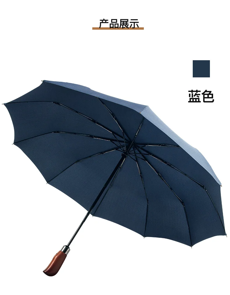 

Wooden Handle Vintage Portable Umbrella Travel Windproof Automatic Parasol Umbrella Rain Women Paraguas Golf Umbrella BW50YS