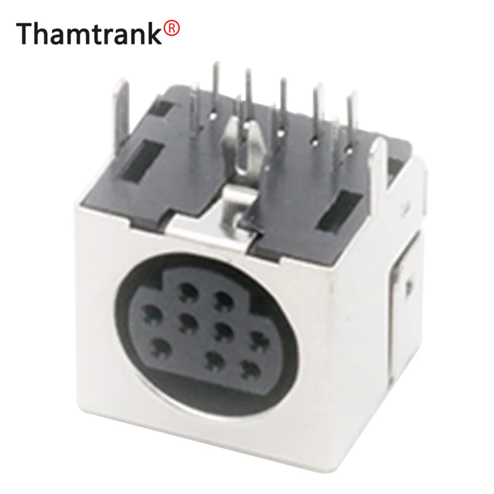 

100PCS MDC/S Terminal Mini PS2 Power Socket MINI DIN 9P Metallic Housing Female Socket Bent needle Half-Package Shield
