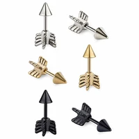punk arrow stud earrings gothic cartilage earrings women men stainless steel piercing jewelry gift