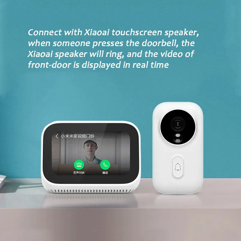 Xiaomi Mijia умный дверной звонок wifi камера AI распознавание лица двухстороннее изменение голоса домофон инфракрасное ночное видение Облачное хранилище