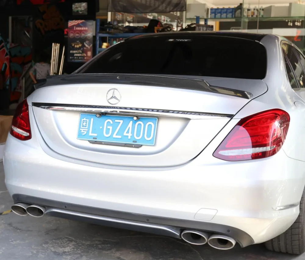 Углеродное волокно заднее крыло багажника выступ Спойлеры для 15 18 Benz C Class W205 2015 2016
