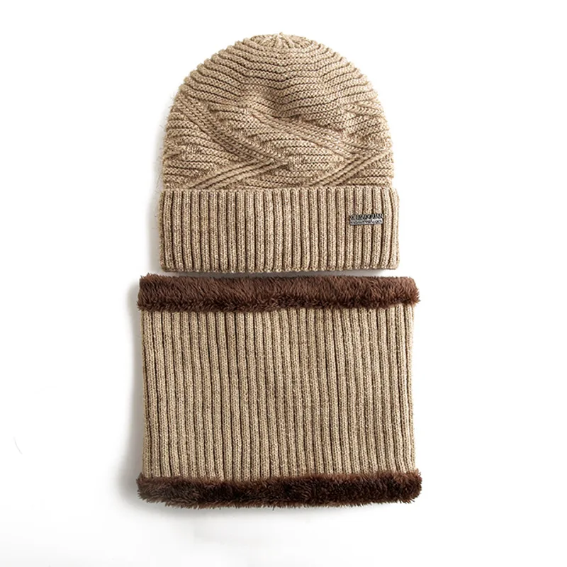 

Winter Warm Neck Hat Beanie Hat Scarf Set For Men Unisex Hats Scarf Set Warm Breathable Wool Knitted Hat For Boys Cap Sets