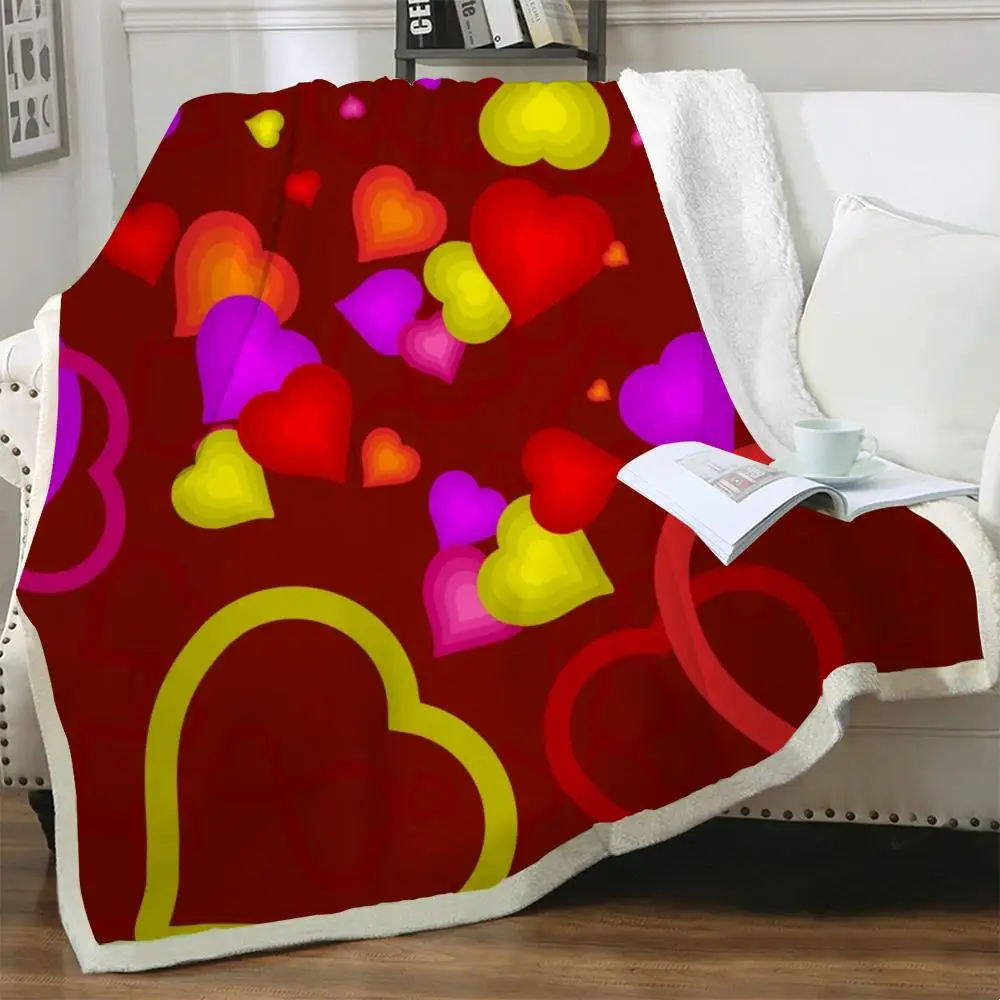 

NKNK Love Blanket Colorful Bedspread For Bed Tanabata Bedding Throw Romantic Plush Throw Blanket Sherpa Blanket Animal Premium