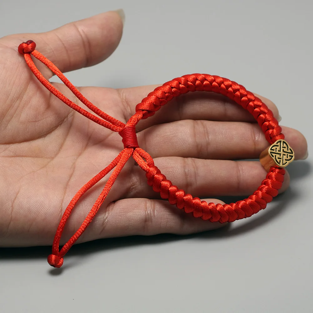 Плетеные браслеты из красной веревки ручной работы традиционные Этнические