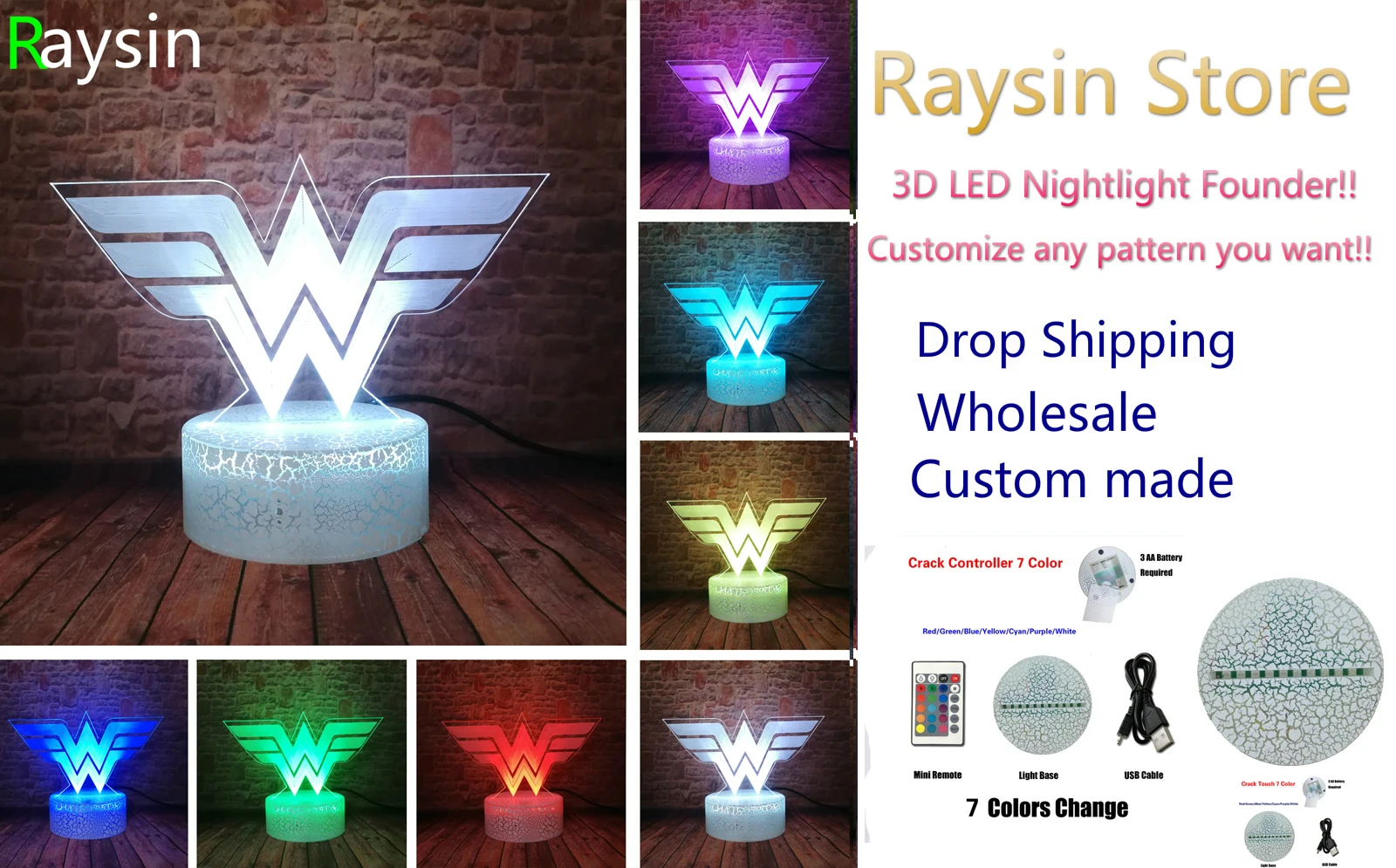 DC Comics логотип Чудо Женщины супергерой Лиги Справедливости Забавный 3D Визуальный