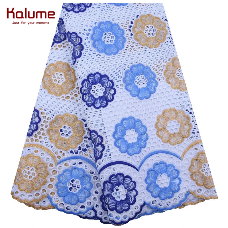 Африканская кружевная ткань Kalume Новое поступление 100% хлопчатобумажная дырокол