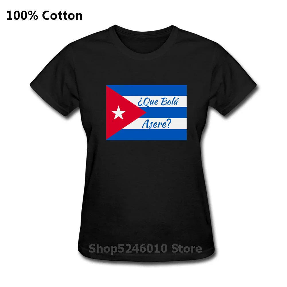 Женская футболка с изображением кубинского национального флага хлопковая