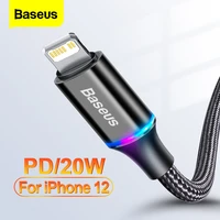 baseus 20w usb type c pd cable for iphone 12 13 pro xs max x xr 18w lighting fast charging charger usbc data cable for ipad cord