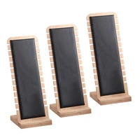 set of 3 black necklace display stand desktop chain holder leather surface