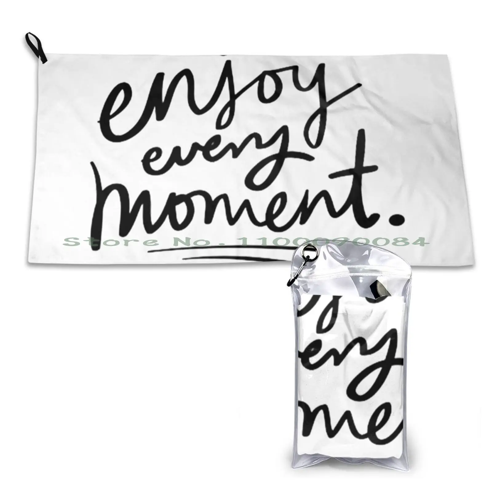 

Enjoy Every Moment Quick Dry Towel Gym Sports Bath Portable Space Sun Moon Stars Cosmos Universe Planet Soft Sweat-Absorbent