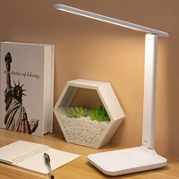 led desk lamp 3 color stepless dimmable touch foldable table lamp bedside reading eye protection night light dc5v usb chargeable