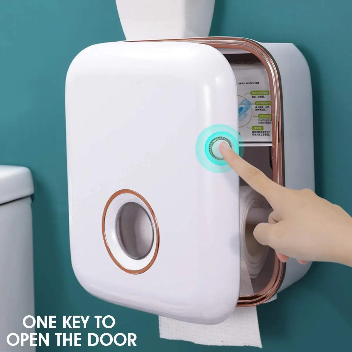 

Toilet Paper Holder Waterproof Wall Mounted Toilet Paper Tray Roll Paper Tube Storage Box Bathroom Organizer 21x14x24cm