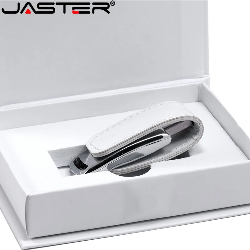 JASTER (более 10 шт. бесплатный логотип) USB 2 0 белая кожа + коробка флэш накопитель usb 4