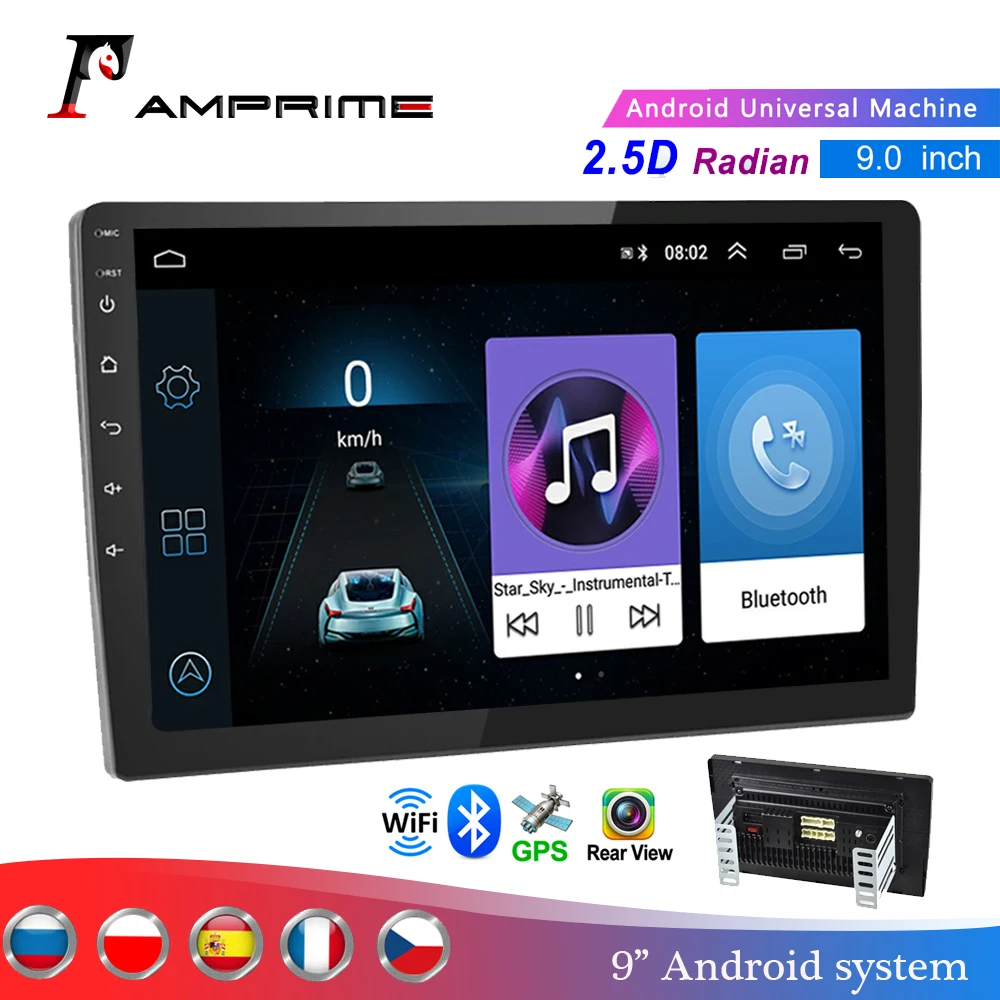AMPrime 2din автомобильное радио 9 &quotAndroid 2.5D автомобильный мультимедийный плеер GPS