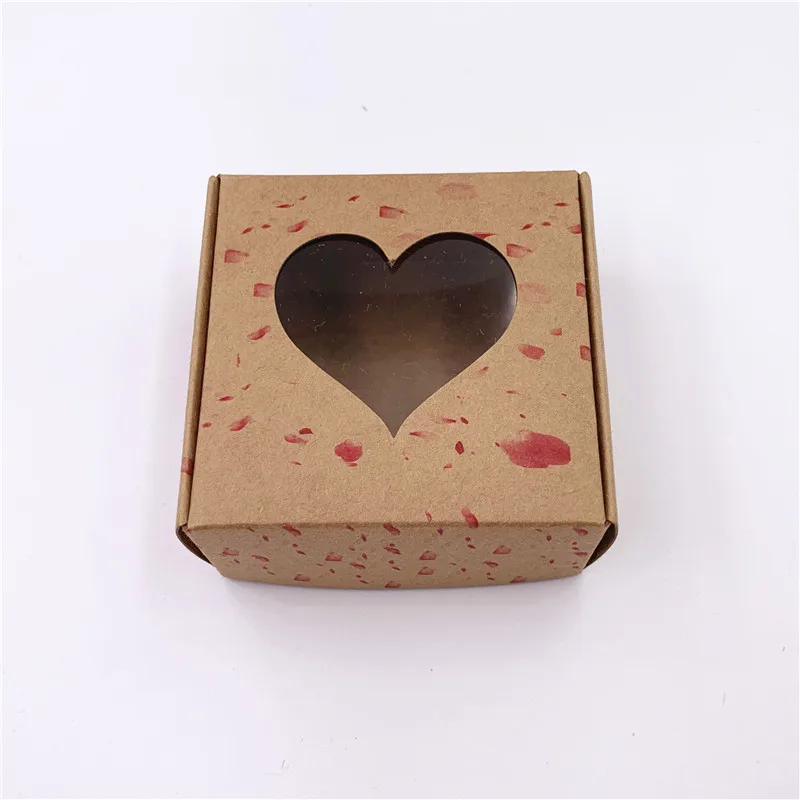 c31 5pcs Transparent PVC Window Soap Boxes Kraft Paper Box Jewelry Gift Packaging Box Wedding Favors Candy Box - Цвет: c31