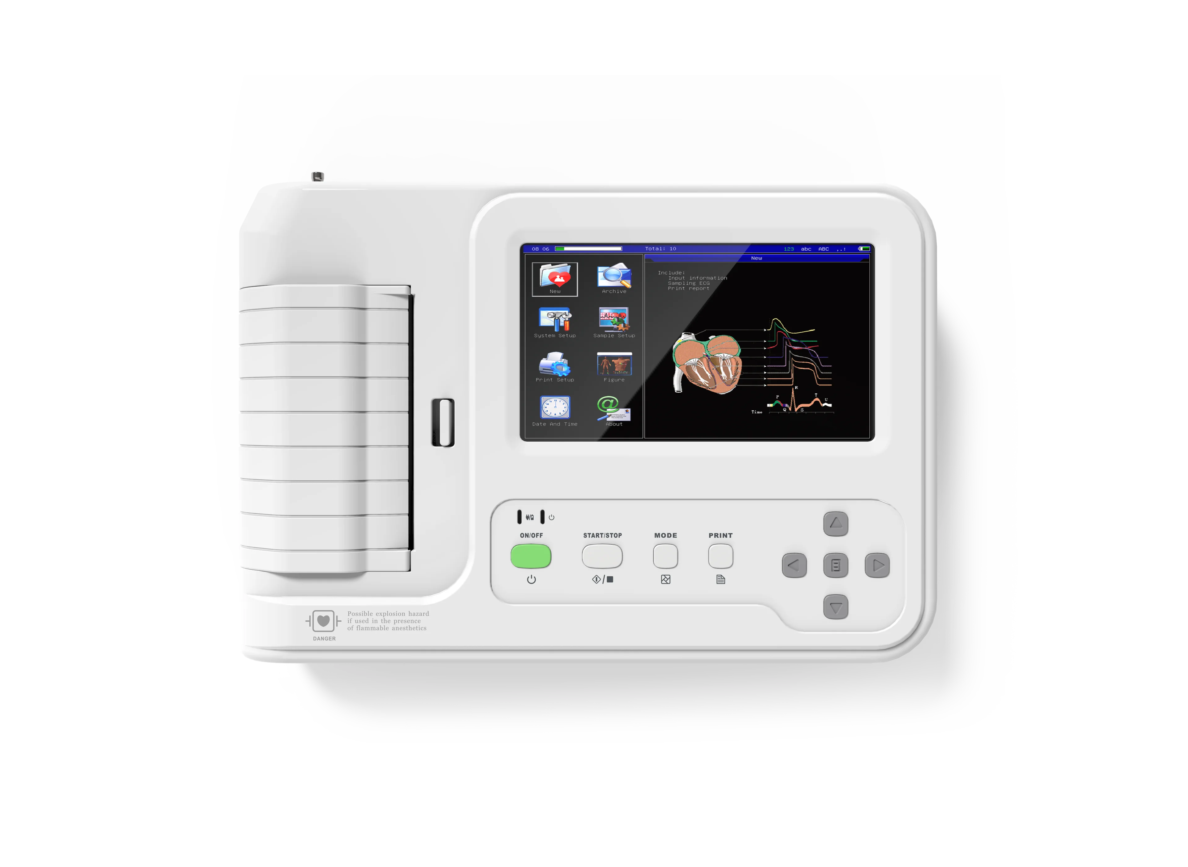 CE Touch Screen 6-Channel Electrocardiograph 12-lead ECG/EKG Machine+PC Software + Printer CONTEC Newest | Красота и здоровье