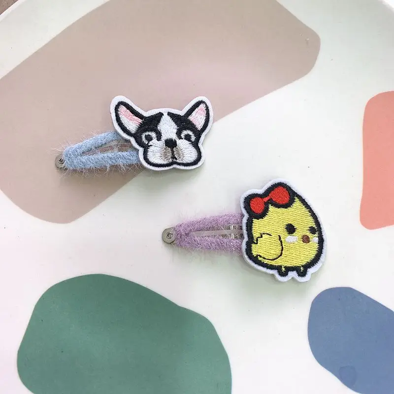 Милые детские заколки для волос заколка-фрукт с вышитыми животными весна-осень