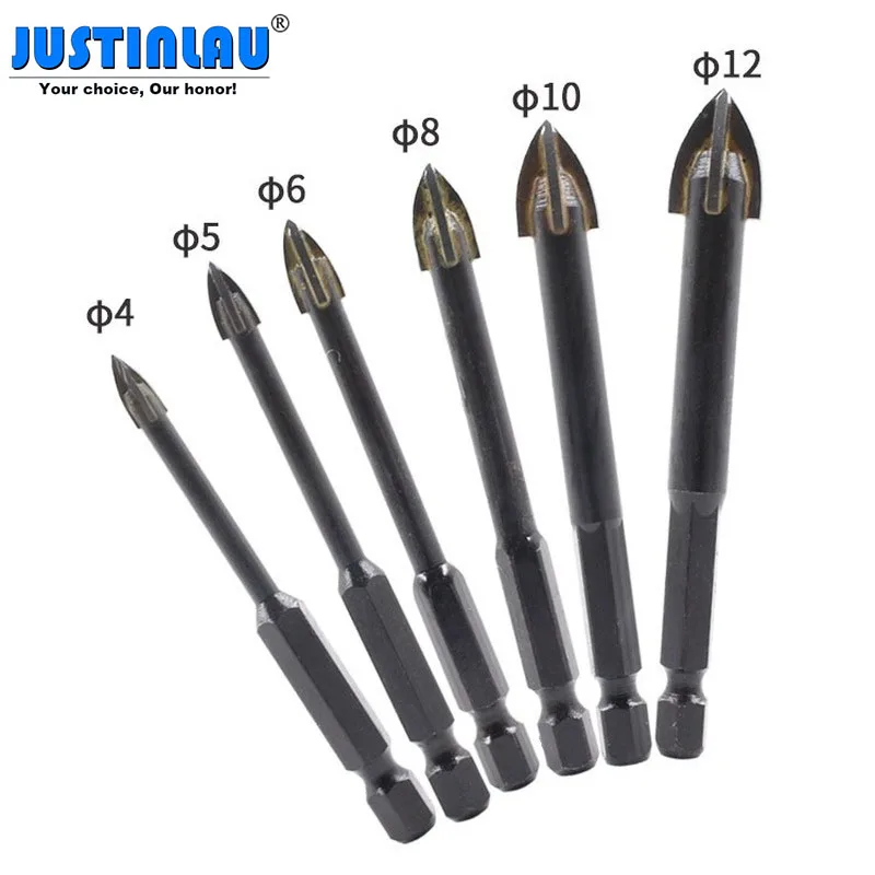 Набор сверл JUSTINLAU 6 шт./компл. из вольфрамовой стали и стекла твердосплавные