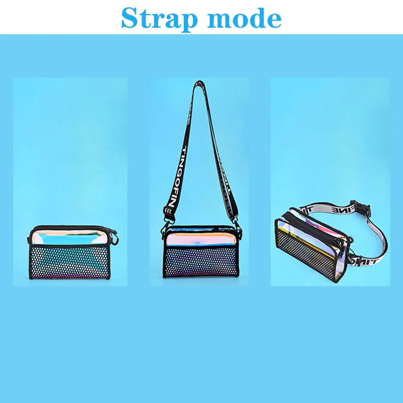

Holographic Clear Crossover Bag Shoulder Messenger Bag Sling Purse Transparent Waterproof Bag for Girl