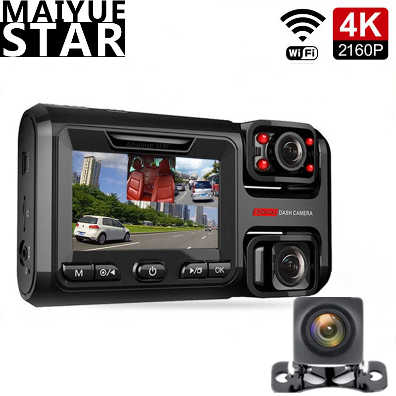 4K 2160P 3 канала 360 ° WI FI камера Sony передние и задние двойные линзы HD ночное видение