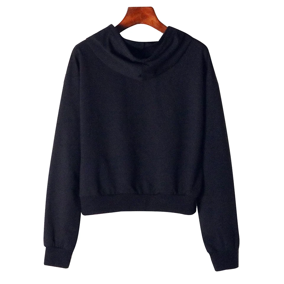 

Contrast Color Drawstring Hoodie Print Poleron Mujer 2021 Royal Blue Crop Hoodie Sexy Women Short Sweatshirt Color Block Hoodie