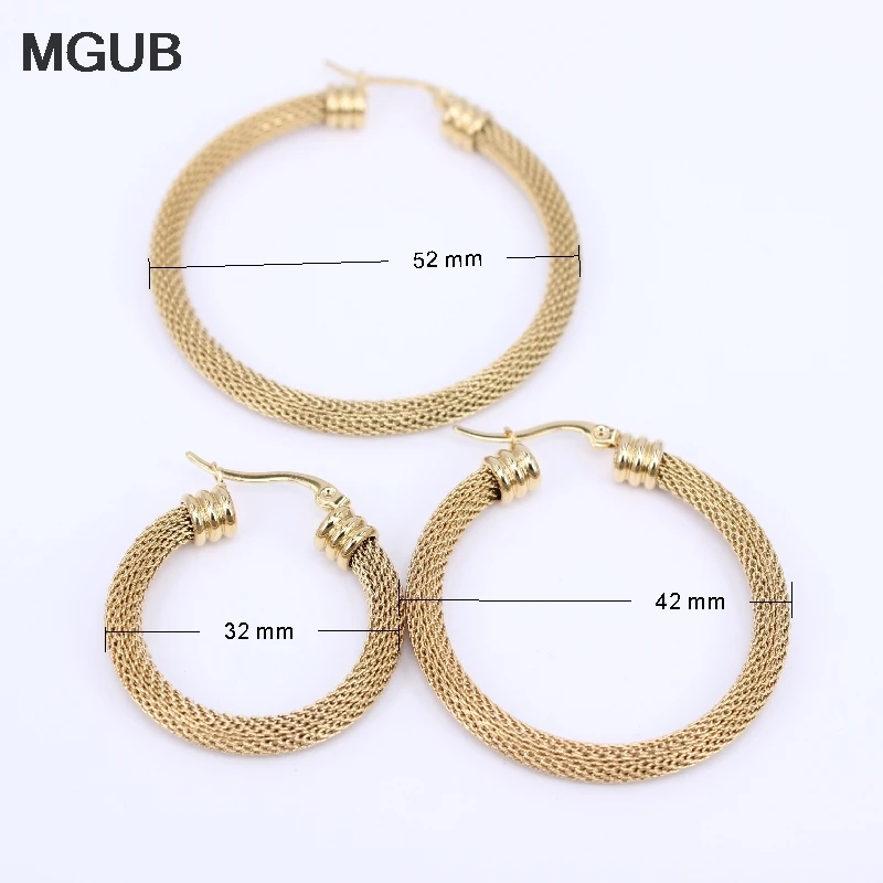 Женские круглые серьги кольца MGUB из нержавеющей стали 32 52 мм|fashion hoop earrings|hoop