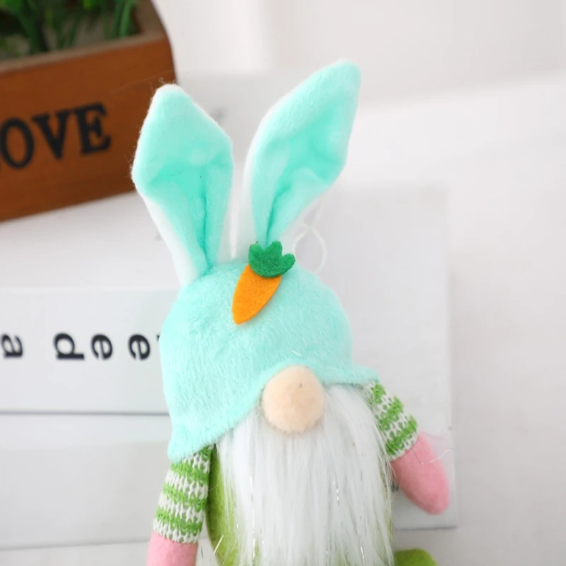 

Easter Bunny Gnome Handmade Swedish Tomte Rabbit Plush Toy Hanging Faceless Doll 95AA