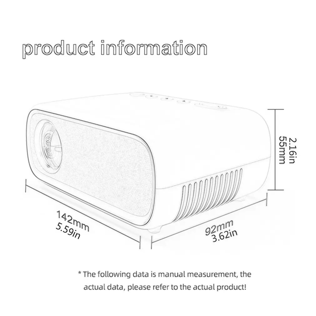 

Yg280 Mini Projector High Definition 1080p Portable Home Theater Film Live Games Led Micro Projector