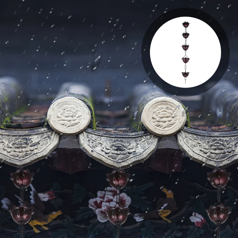 

1m Decorative Flower Style Rain Catcher Modern Rain Chain for Downspout