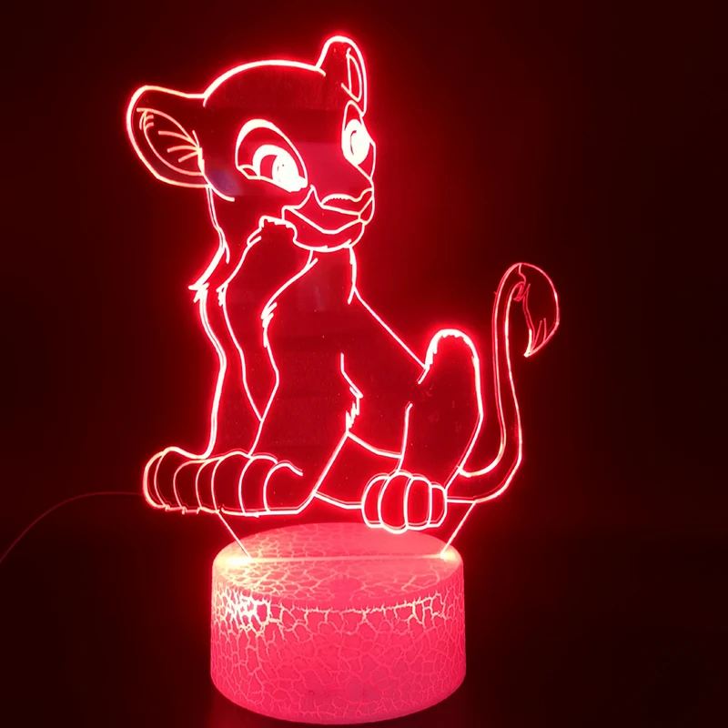 

Animal The Lion King Nala 3D Lamp Cartoon Best Selling Battery Operated Touch Sensor Colorful with Remote Led Night Light Lamp